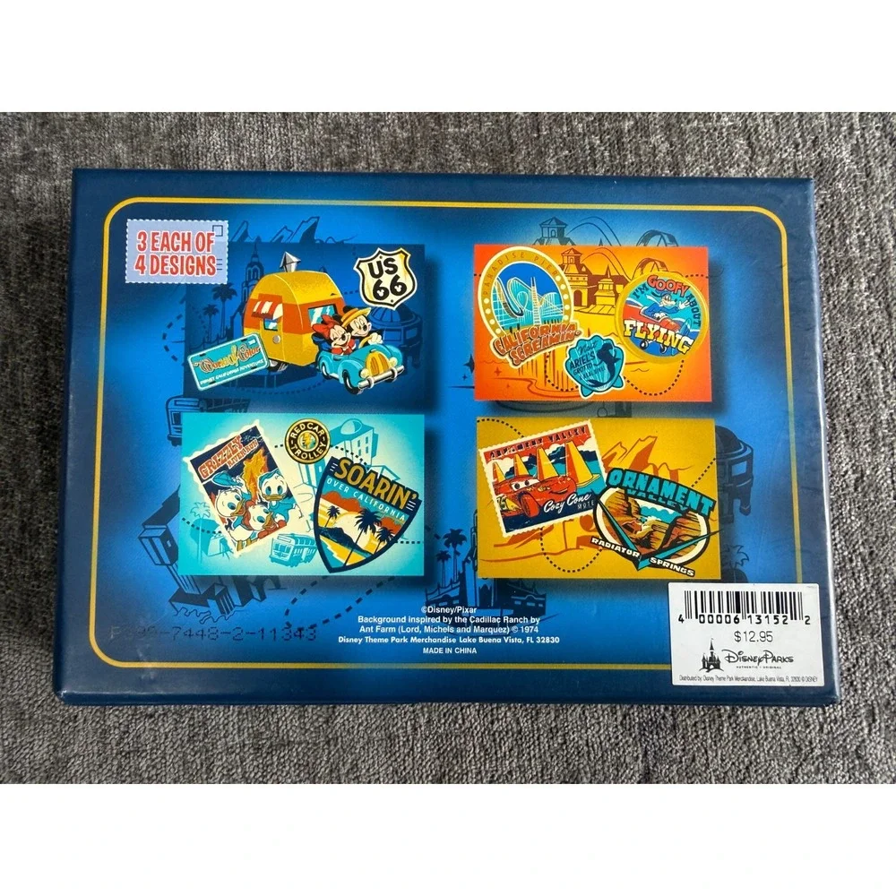 Disney California Adventure Postcard Set of 12 Boxed Mickey Soarin Cars Route 66
